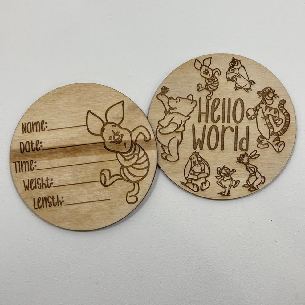 Baby Announcements - P00H BEAR AND FRIENDS theme