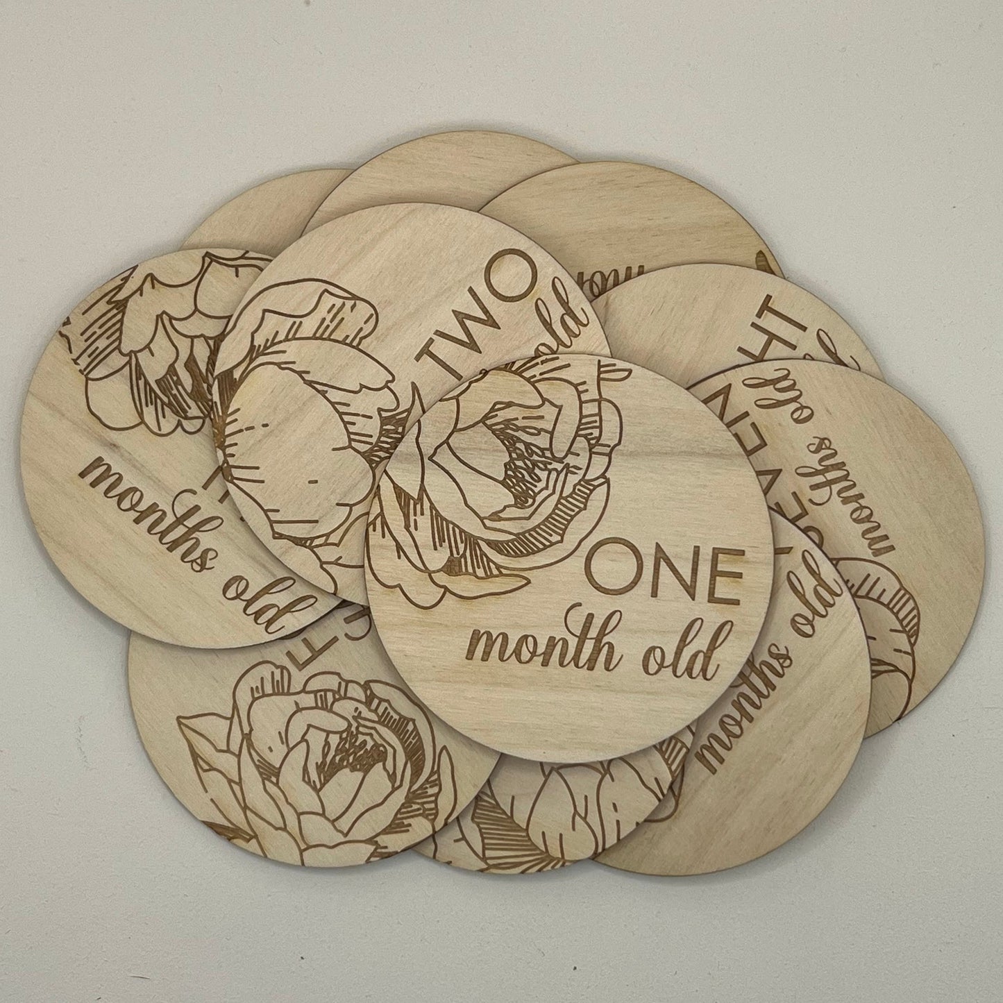 Baby Announcements - Peonies theme