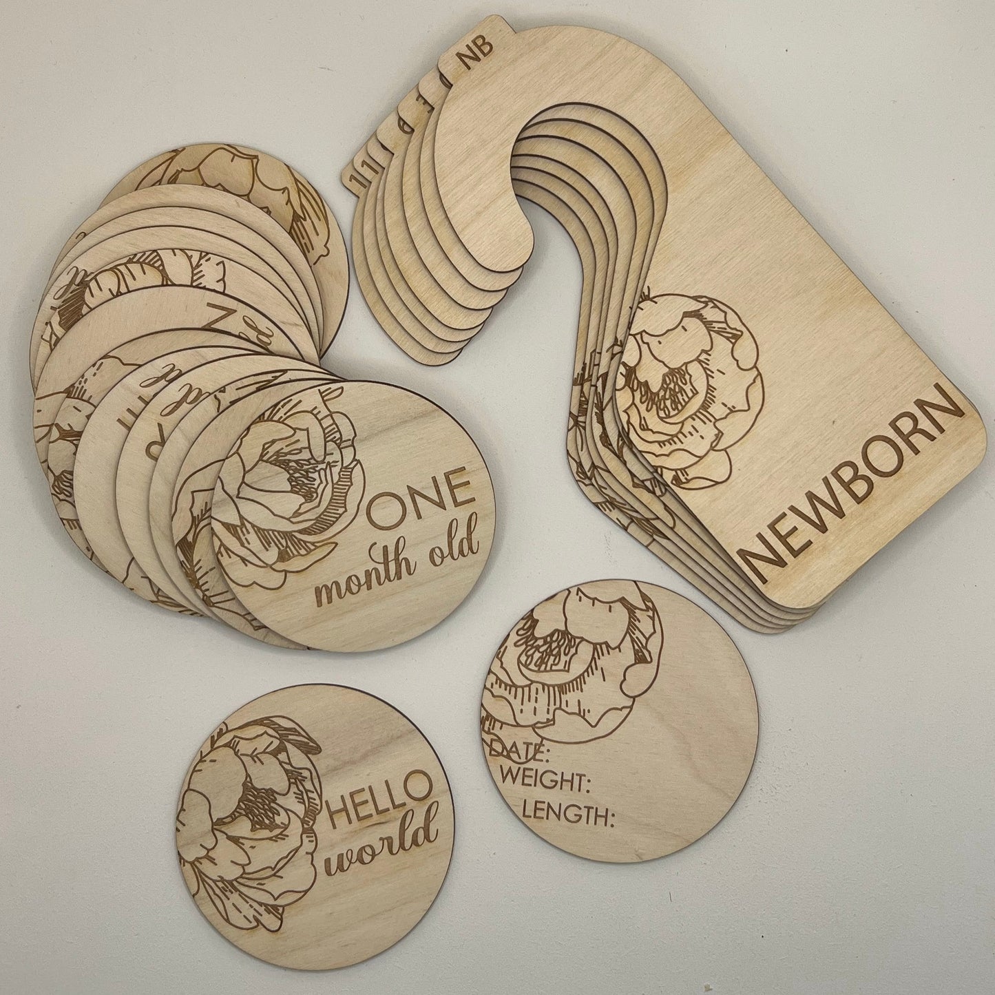 Baby Announcements - Peonies theme