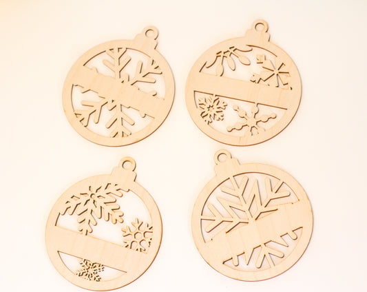 Round with Snowflakes Ornament