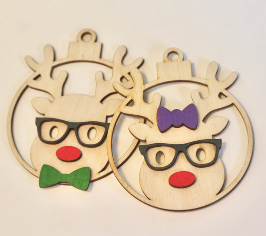Reindeer Round Ornament