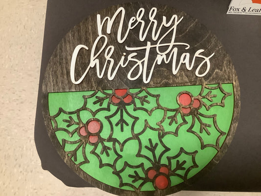 Holly Christmas Sign
