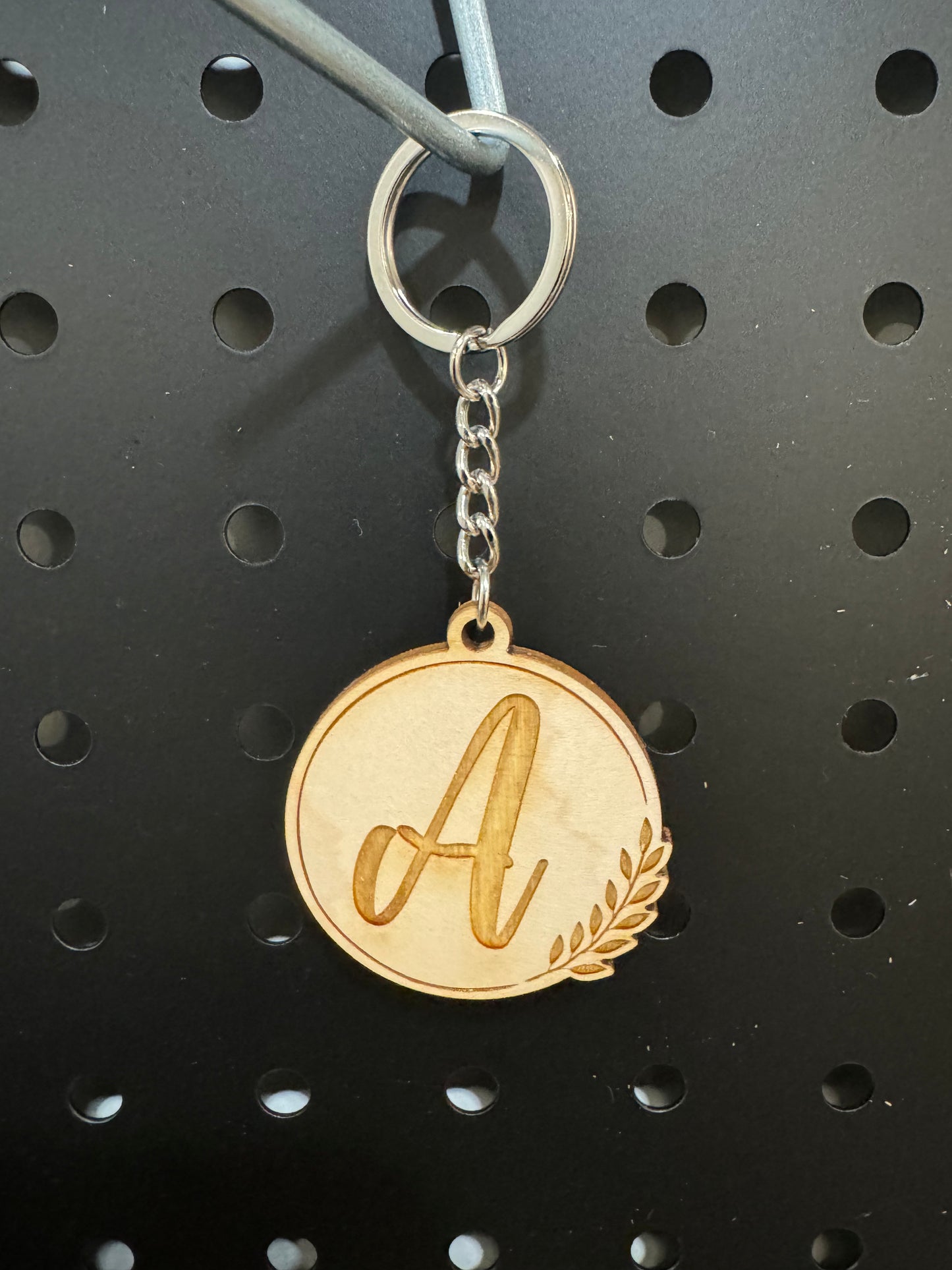 Letter Keychain with leaf