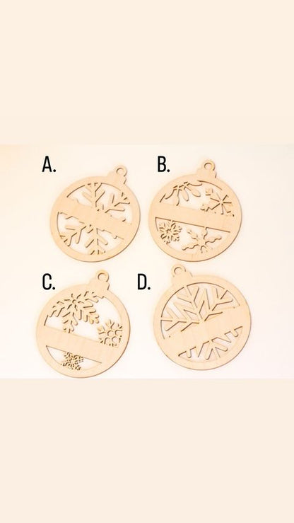 Round with Snowflakes Ornament