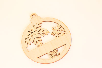 Round with Snowflakes Ornament